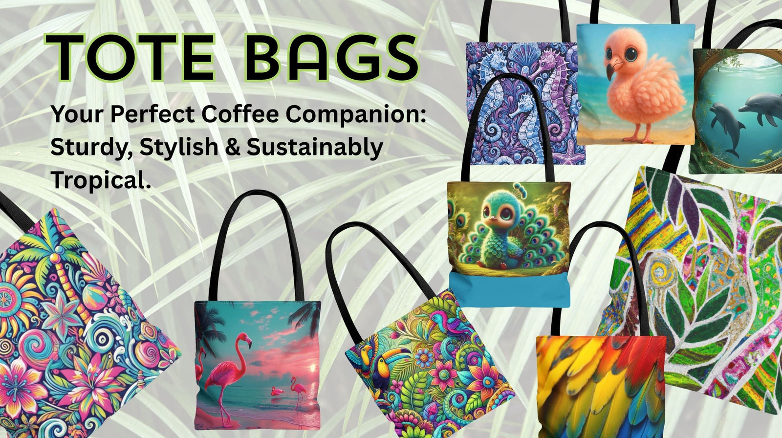 Tote Bags, 3 Sizes - Tropics Lifestyle Coffee