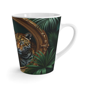 Latte White Mug - Perfect for Coffee Enthusiasts / Framed Jaguars, Macro