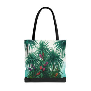 Tiny Palm Island/Black Tote Bag - 3 Sizes