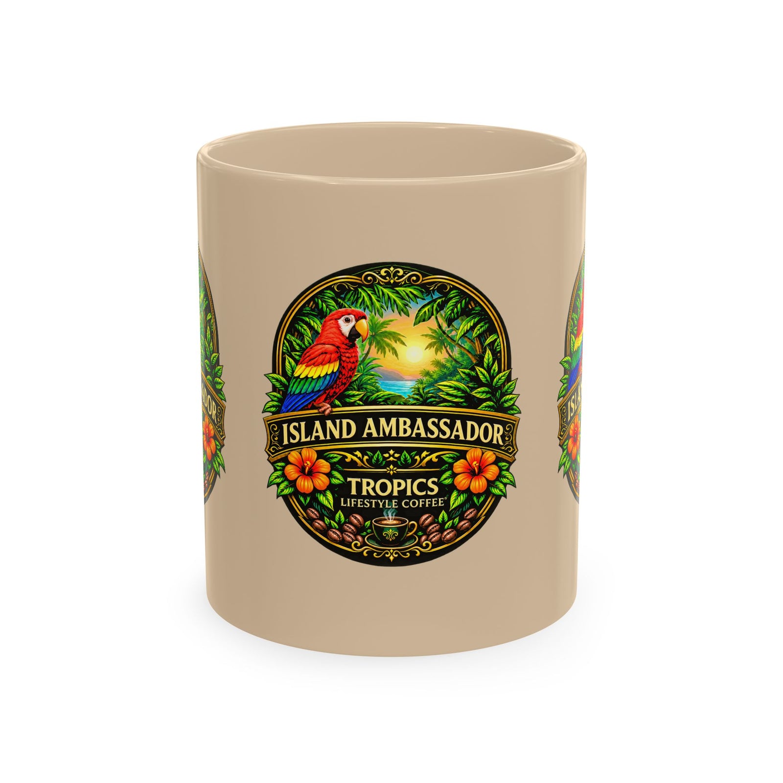 Tropical Parrot Coffee Mug — "Island Ambassador" Ceramic Cup