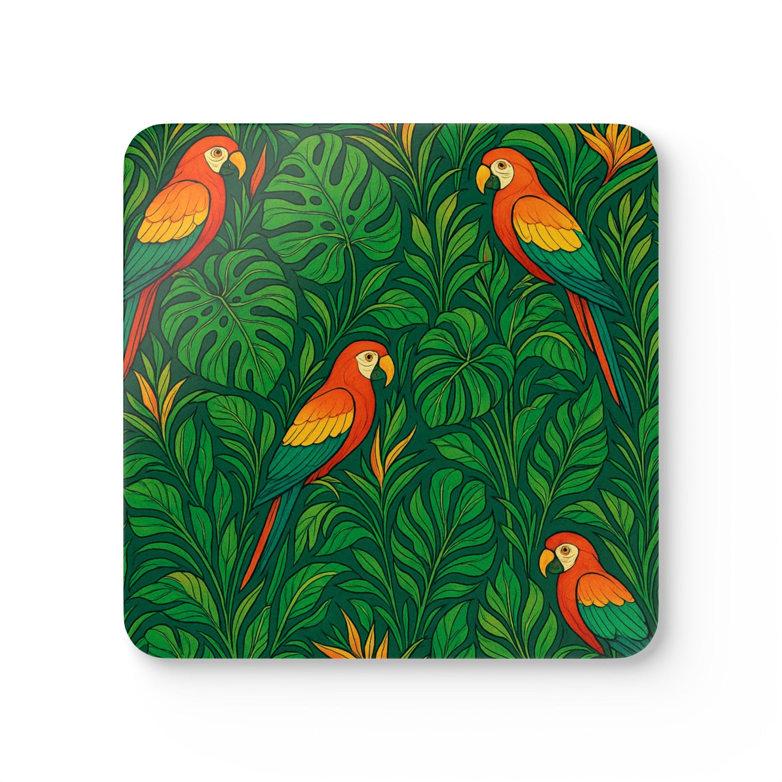 Coaster Set/4 -  Parrot Family