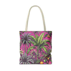 Tropical Fruit/Hot Pink Tote Bag - 3 Sizes