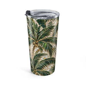 20oz Palm Leaf Tumbler - Tropical Palm Mosaic Travel Cup