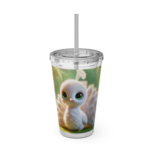 Tropical Tumbler with Straw | 16 oz: Baby White Peacock