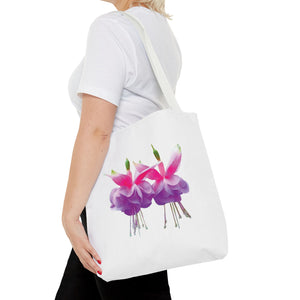 Tropical Real Two Fuchsias/White Tote Bag - 3 Sizes