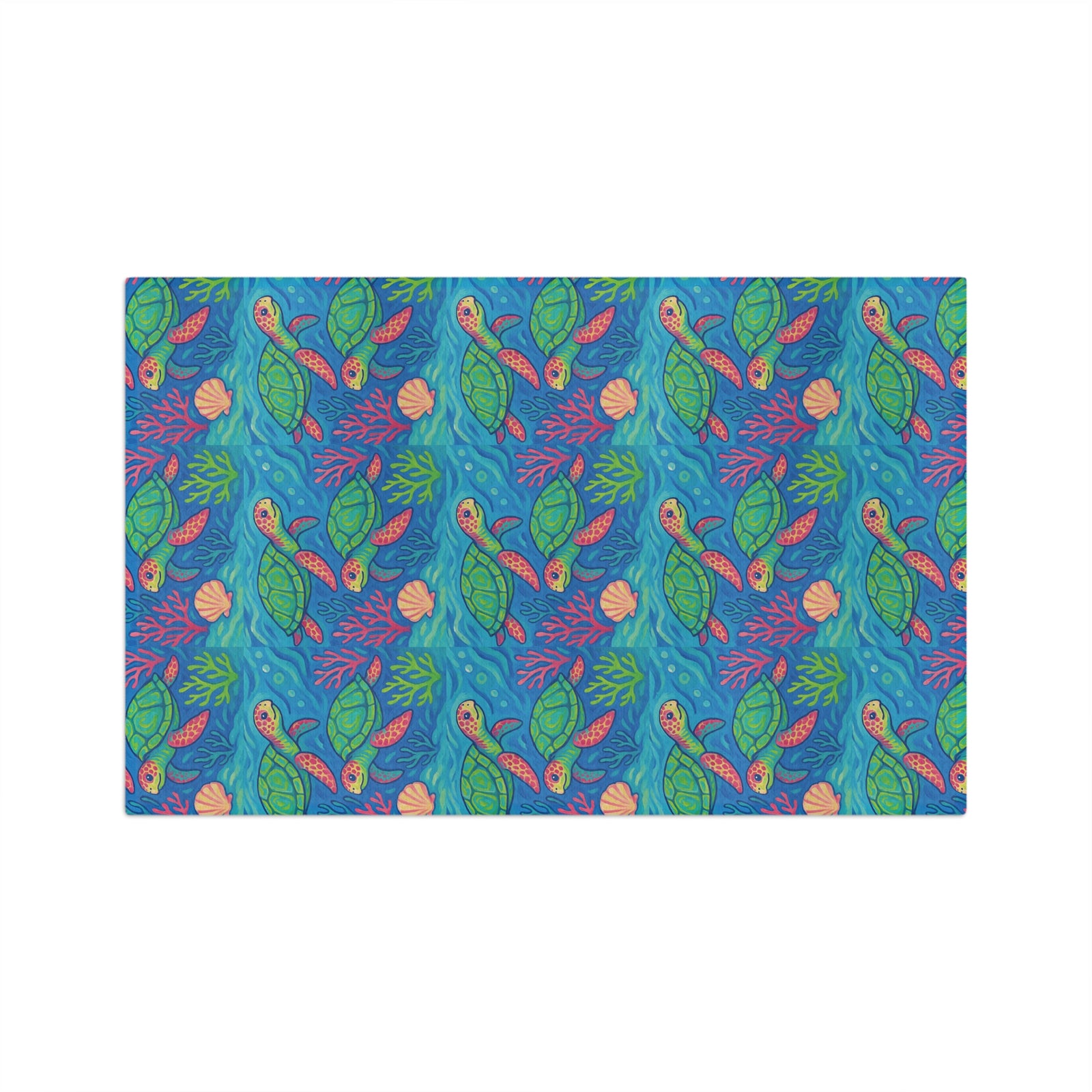 Microfiber Coffee/Tea Towel — Swimming Sea Turtles