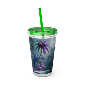 Tropical Tumbler with Straw | 16 oz: Sleeping Parrot, Fantasy