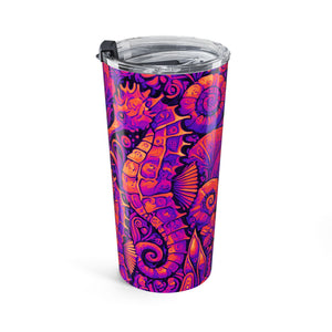 20oz Tumbler — Neon Pop Seahorse Trio Travel Mug