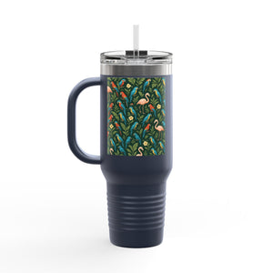Flamingos and Parrots Insulated Travel Mug - 40oz - Perfect for Outdoor Adventures