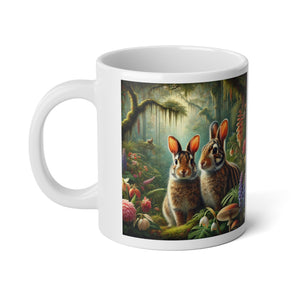 Jumbo Mug, 20oz, Sumatran Rainforest Rabbits | Tropical Coffee Cup