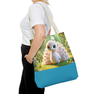 Baby White Peacock Trio Tote Bag - 3 Sizes