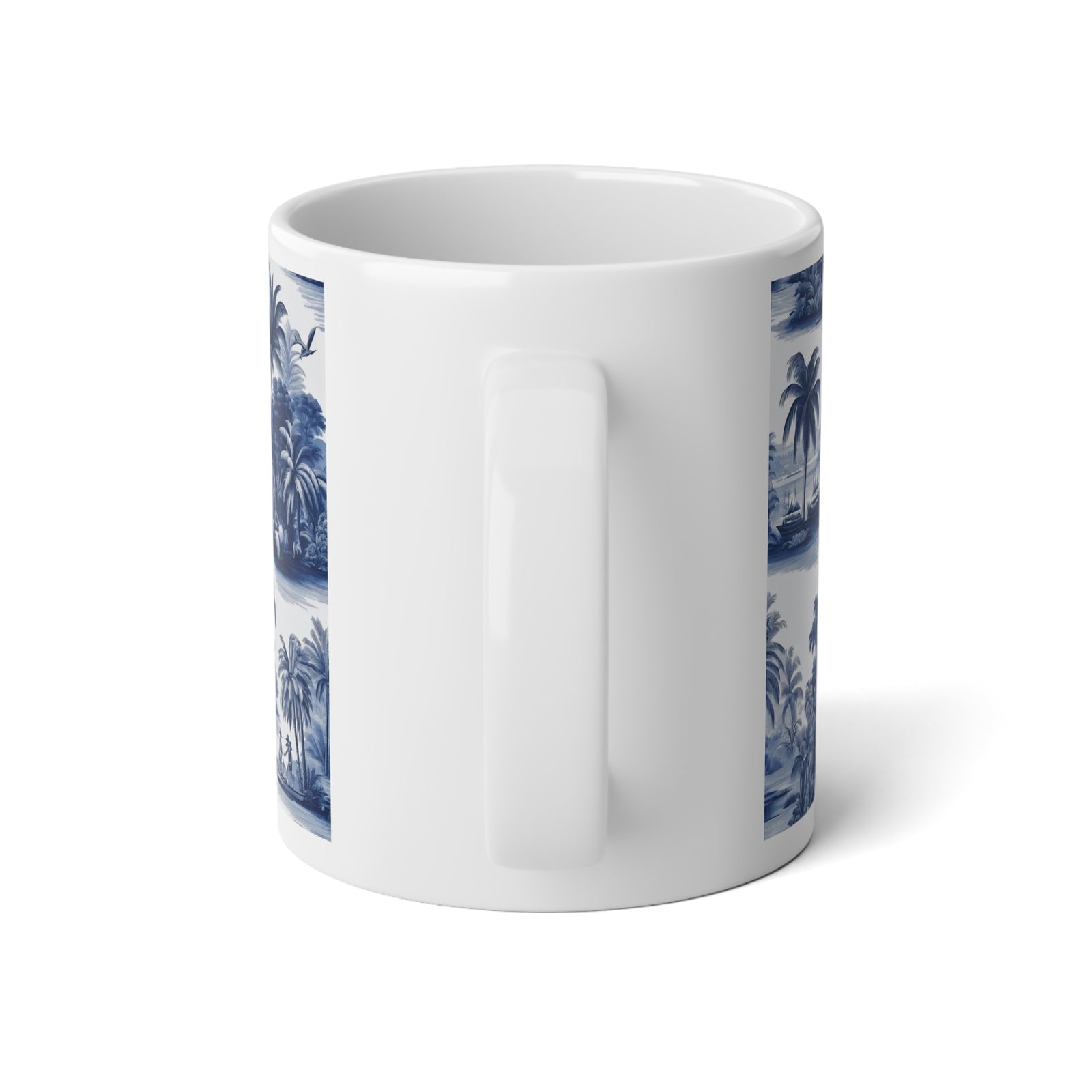 Jumbo Mug, 20oz, My Last Voyage Toile | Tropical Coffee Cup
