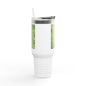 Insulated Travel Mug, 40oz / Tropical Fruit, Green - Perfect for Outdoor Adventures
