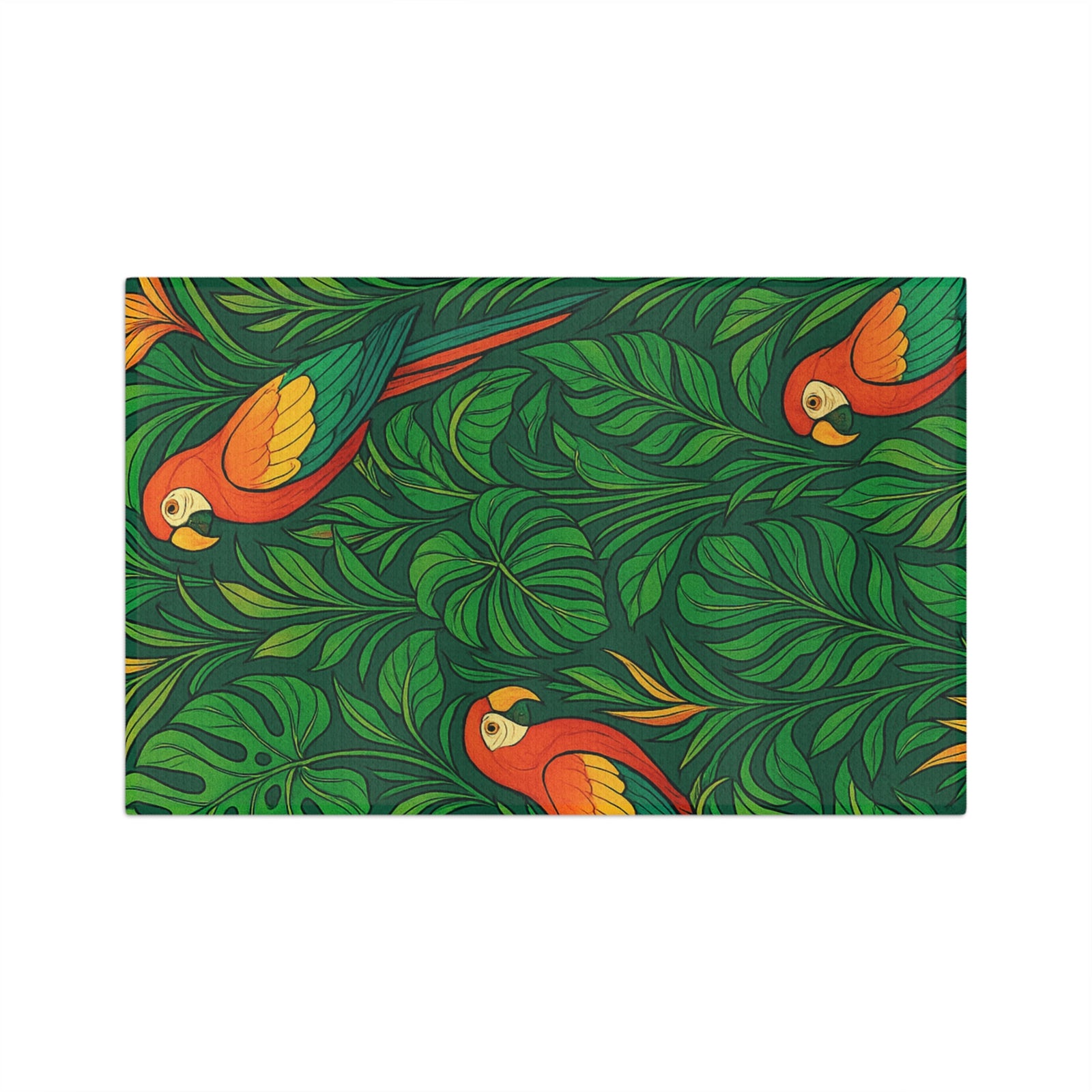 Microfiber Coffee/Tea Towel ~ Jungle Parrot Family