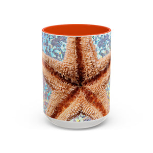 Colorful Mugs (11oz, 15oz), Disco Starfish Macro