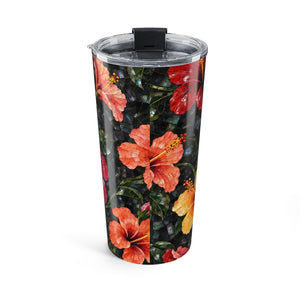 20oz Tumbler ~ Tropical Hibiscus Floral Travel Cup