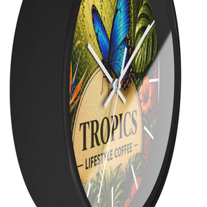 Tropical Forest Wall Clock — Colorful Parrots & Lush Jungle Art