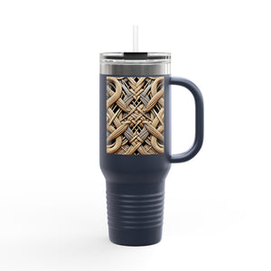 Insulated Travel Mug, 40oz / Beach Wicker - Perfect for Outdoor Adventures