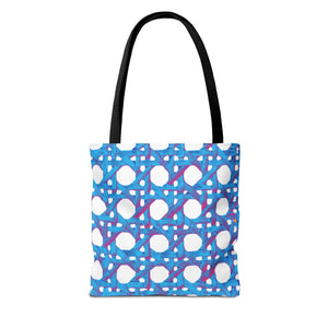 Beach Chair Wicker/Turquoise Tote Bag - 3 Sizes