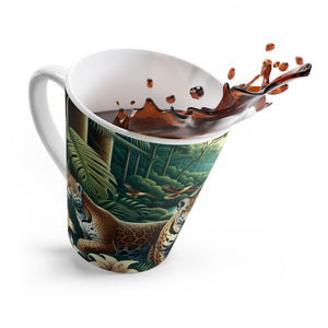 Latte White Mug - Rainforest Big Cats