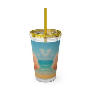 Tropical Tumbler with Straw | 16 oz: Baby Flamingo