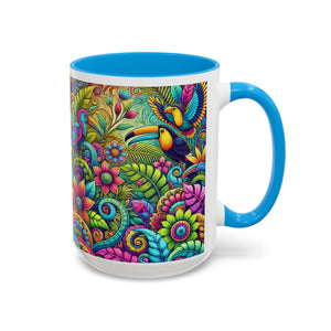 Accent Color Coffee Mug, Many Colors - 11oz & 15oz / Rainforest Music