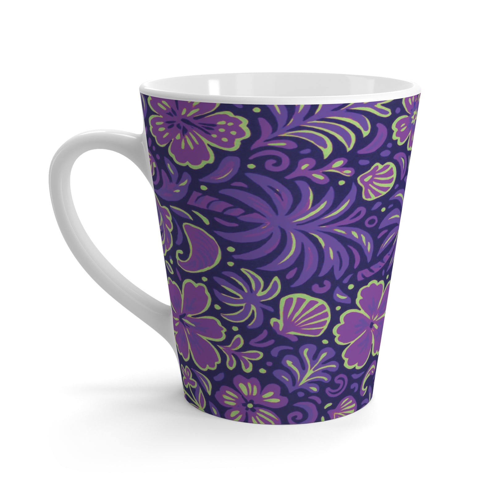 Latte White Mug - Beach Dreams, Purple