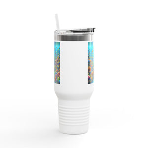 Insulated Travel Mug, 40oz / Busy Coral Reef - Perfect for Outdoor Adventures