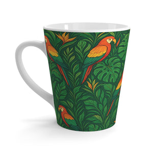 Latte White Mug - Parrot Family