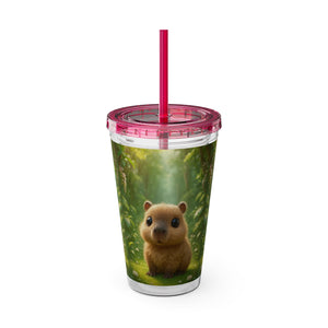 Tropical Tumbler with Straw | 16 oz: Baby Cabybara