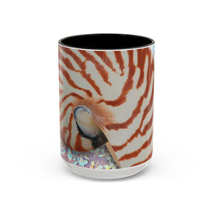 Colorful Mugs (11oz, 15oz), Disco Tiger Stripe Nautilus Macro
