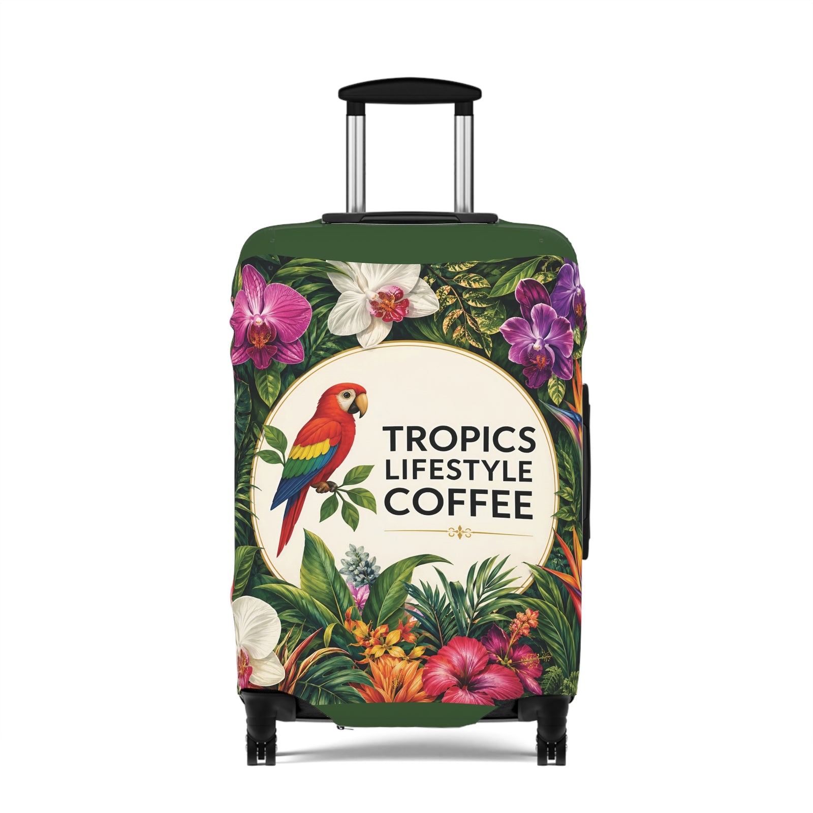 Tropics Lifestyle Coffee Floral Parrot Luggage Cover
