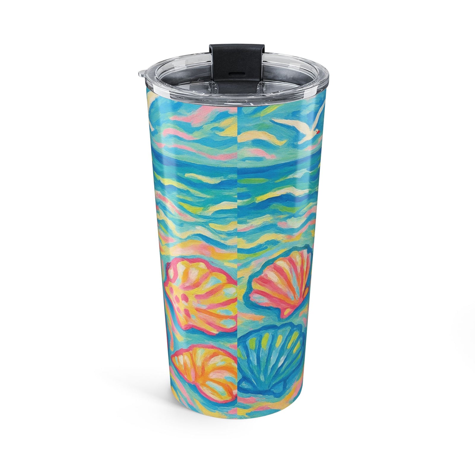 20oz Tumbler — Colorful Seaside Shells Insulated Travel Mug