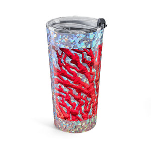 20oz Tumbler – Disco Red Coral Glitter Travel Cup