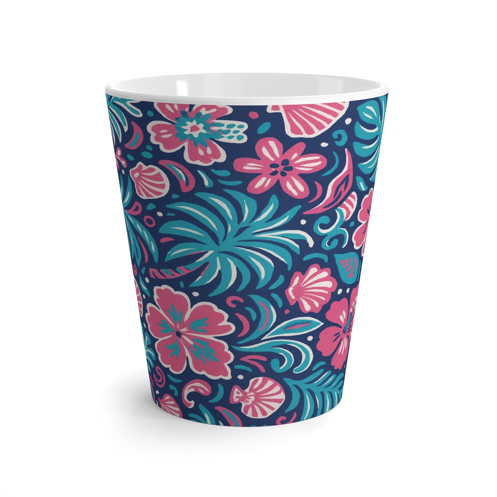 Latte White Mug - Beach Dreams, Turquoise
