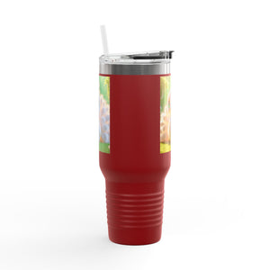 Insulated Travel Mug, 40oz / Baby White Peacock - Perfect for Outdoor Adventures