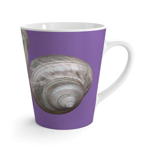 Latte White Mug - Perfect for Coffee Enthusiasts / Lustrous Seashell Trio, Light Purple