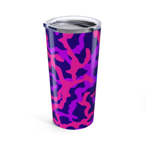 20oz Tropical Glossy Tumbler / Coral Threads Heatwave