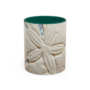 Colorful Mugs (11oz, 15oz), Disco Sand Dollar Macro