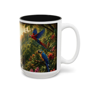 Tropical Waterfall Mug – Lush Jungle Scenic Accent Coffee Cup (11oz/15oz)