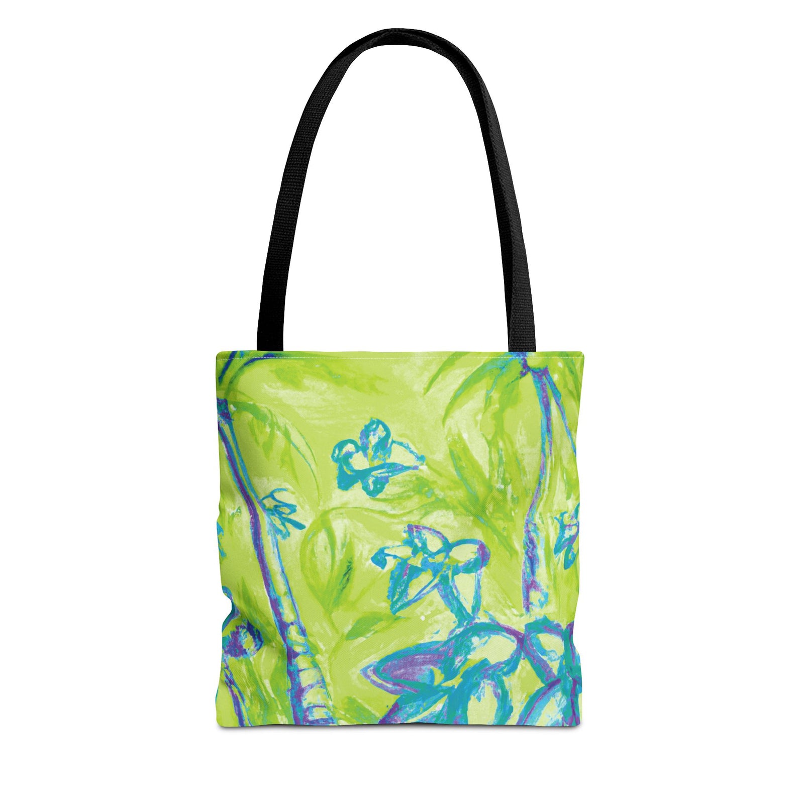 Lime Tropical Doodles Tote Bag - 3 Sizes