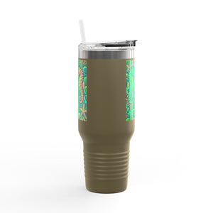 Seahorses Lime Insulated Travel Mug - 40oz - Perfect for Outdoor Adventures