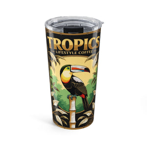20oz. Tumbler — Tropics Lifestyle Coffee Toucan Poster Travel Cup