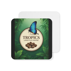 Cardboard Coffee Coasters – Tropical Butterfly Coffee Logo (Pack of 50/100)