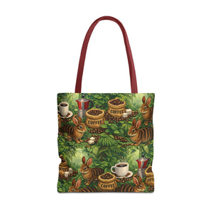 Tropical Rabbits & UFOs Tote Bag, Black - 3 Sizes