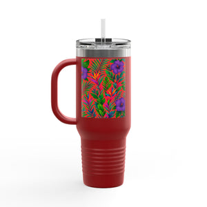Midnight Flower Coral Insulated Travel Mug - 40oz - Perfect for Outdoor Adventures