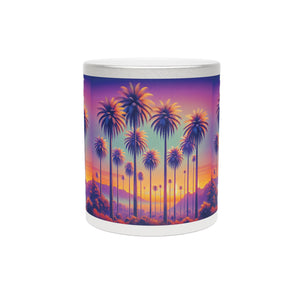 Tropical Metallic Mug, Gold or Silver - Sunset Palms