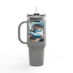 Insulated Travel Mug, 40oz / Beach Illusion Ball - Perfect for Outdoor Adventures