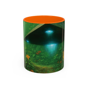 Accent Coffee Mug (11, 15oz), 8 Colors - UFO and Jaguars