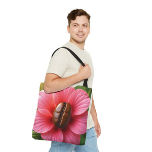 Coffee Bean Flower Tote Bag — Pink Coffee Art